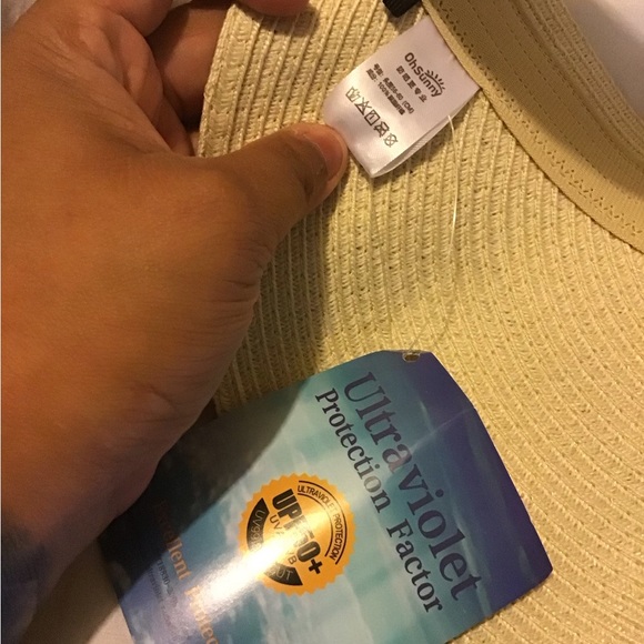 Oh Sunny tan foldable visor hat with carryon bag NWT - Picture 6 of 8